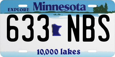 MN license plate 633NBS
