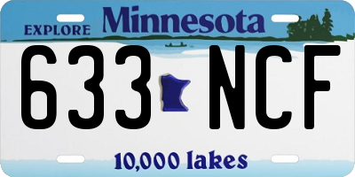 MN license plate 633NCF