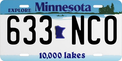 MN license plate 633NCO