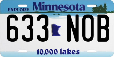 MN license plate 633NOB