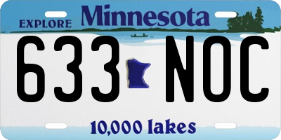 MN license plate 633NOC