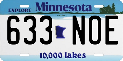MN license plate 633NOE