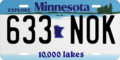 MN license plate 633NOK
