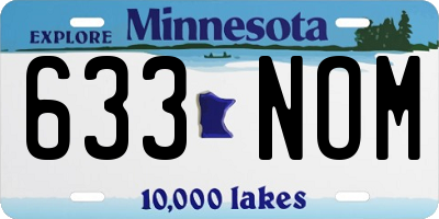 MN license plate 633NOM