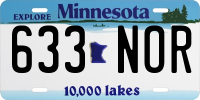 MN license plate 633NOR