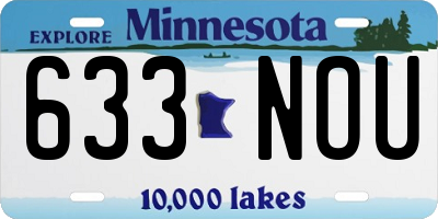 MN license plate 633NOU