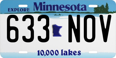 MN license plate 633NOV