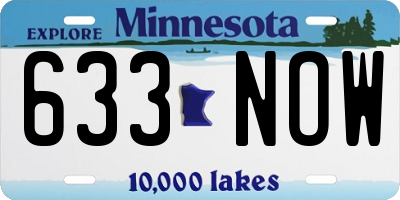 MN license plate 633NOW