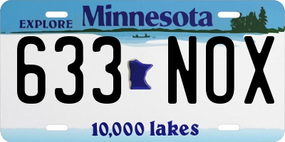 MN license plate 633NOX
