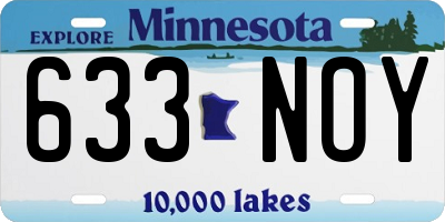MN license plate 633NOY