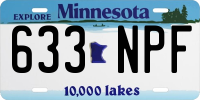 MN license plate 633NPF