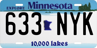 MN license plate 633NYK