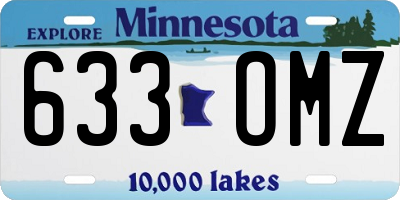 MN license plate 633OMZ