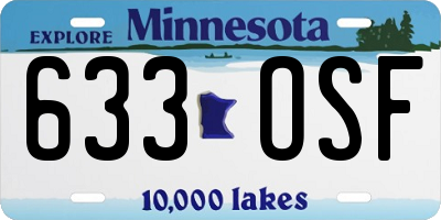 MN license plate 633OSF