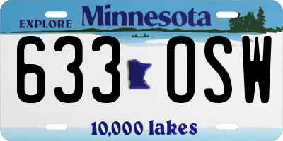 MN license plate 633OSW