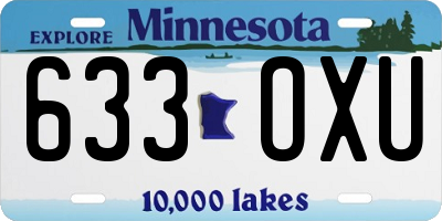MN license plate 633OXU