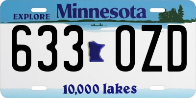 MN license plate 633OZD