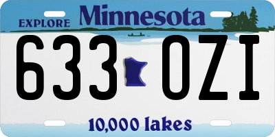 MN license plate 633OZI