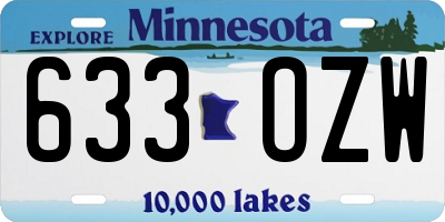 MN license plate 633OZW