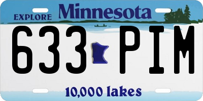MN license plate 633PIM
