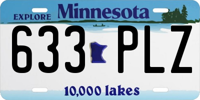 MN license plate 633PLZ