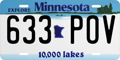 MN license plate 633POV