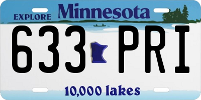 MN license plate 633PRI