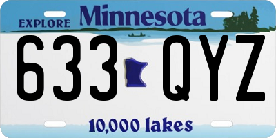 MN license plate 633QYZ