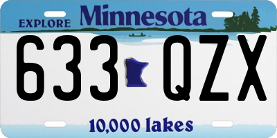 MN license plate 633QZX