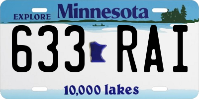 MN license plate 633RAI