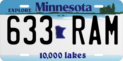 MN license plate 633RAM