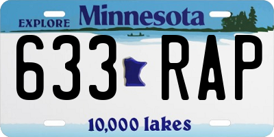 MN license plate 633RAP