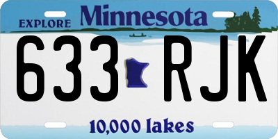 MN license plate 633RJK