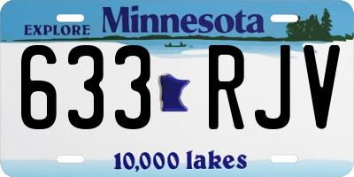 MN license plate 633RJV