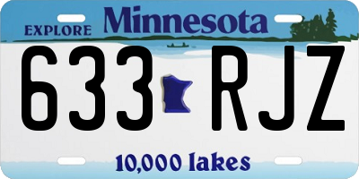 MN license plate 633RJZ