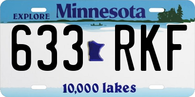 MN license plate 633RKF