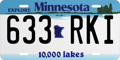MN license plate 633RKI
