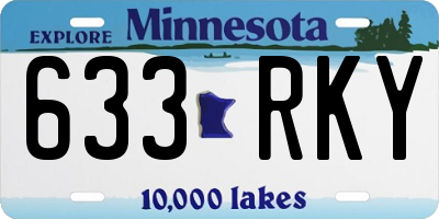 MN license plate 633RKY