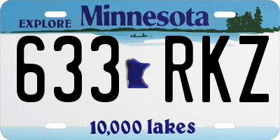 MN license plate 633RKZ