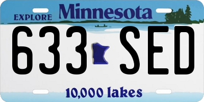 MN license plate 633SED