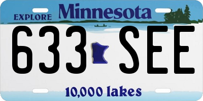 MN license plate 633SEE