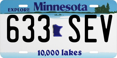 MN license plate 633SEV