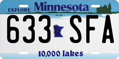 MN license plate 633SFA
