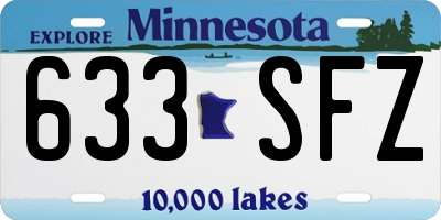 MN license plate 633SFZ