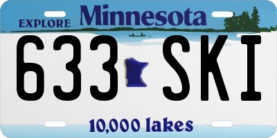MN license plate 633SKI