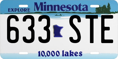 MN license plate 633STE