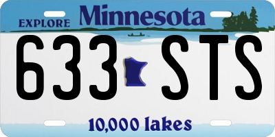 MN license plate 633STS