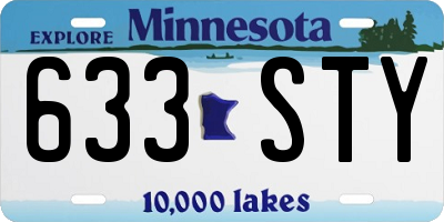 MN license plate 633STY