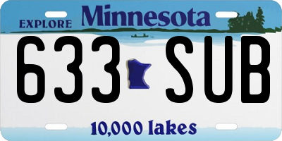 MN license plate 633SUB