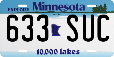 MN license plate 633SUC